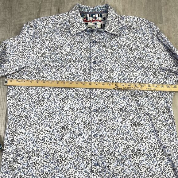 Robert Graham Shirt Mens 2XL Flip Cuff Geometric Dress Work Business Classic Q - Picture 7 of 9